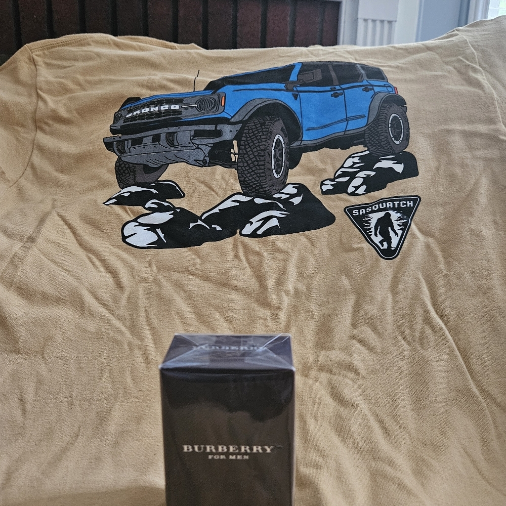 Burberry and t shirt.